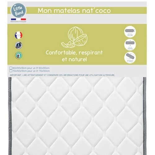 Matelas Nat'Coco 60x120 cm 18kg-m3 - Little Band