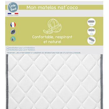 Matelas Nat'Coco 70x140 cm 18kg-m3 - Little Band