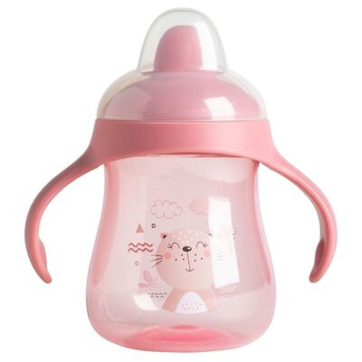 Vaso con pico rígido 240 mL Gato rosa - Babycalin