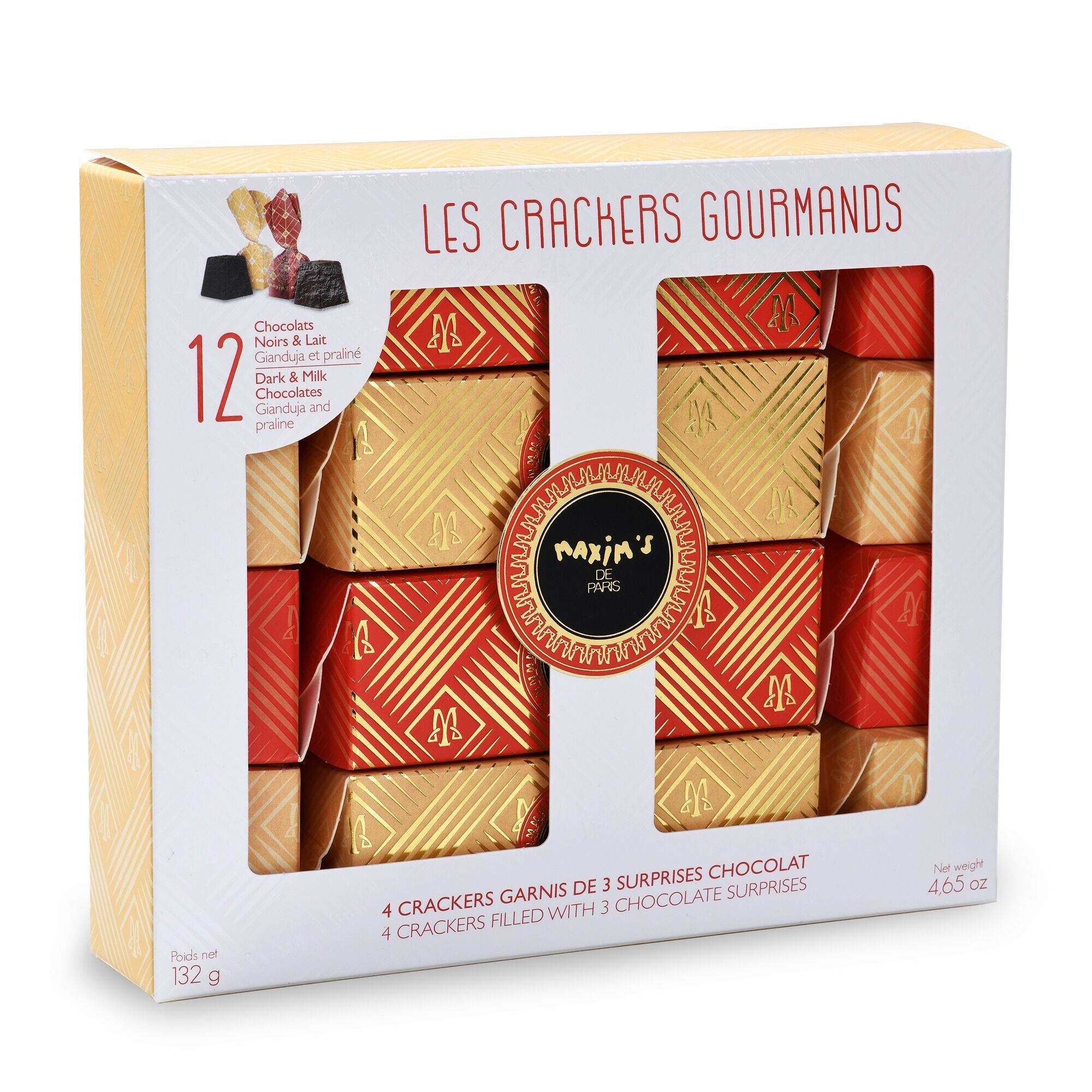 Confezione da 4 cracker natalizi gourmet