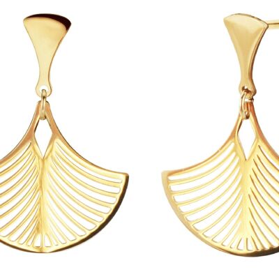 Earrings, steel gold - 181125