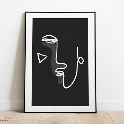 Affiche visage minimaliste - Poster dessin minimaliste