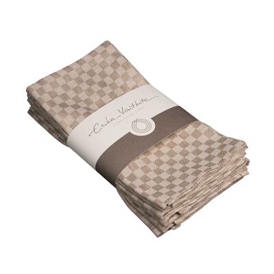 Half-linen napkin CHESSBOARD nature