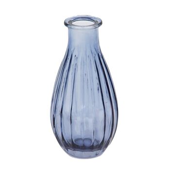 Vase bourgeon en verre bleu marine pour fleurs 1