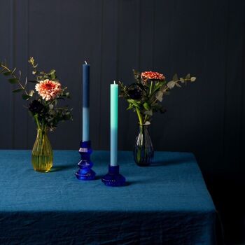 Vase bourgeon en verre bleu marine pour fleurs 2