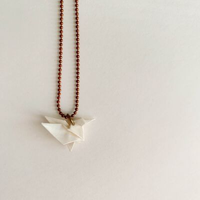 .Classic Hummingbird Necklace. - White - Copper