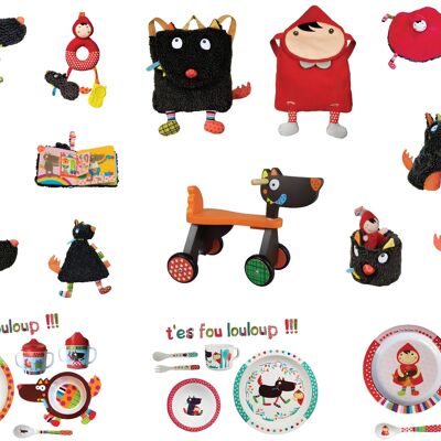 Pack of 43 early learning and handling toys, accessories, children's crockery. "Best Sellers" Collection T'es Fou LOULOUP !!! (25 free gift bags)