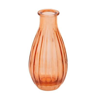 Orange Glass Bud Vase for Flowers, Spring Decor