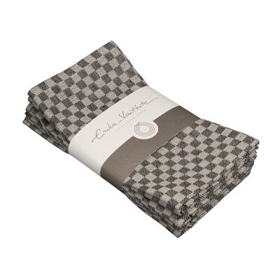 Half linen placemat CHESSBOARD Black