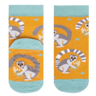 Rutschfeste Lemuren-Socken für Kinder