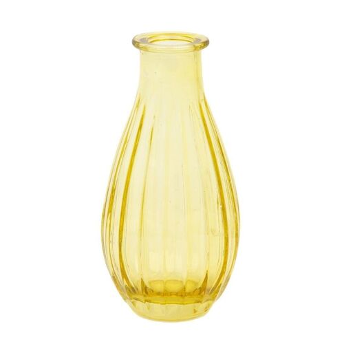 Yellow Glass Bud Vase for Flowers, Spring Decor