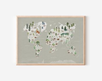 Carte du monde - Faune & Flore 1
