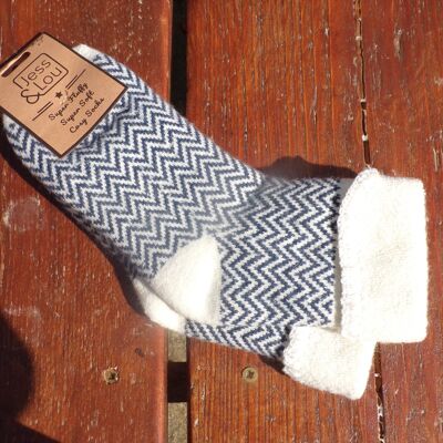 NEW! Cosy Cuff Socks with Herringbone design
