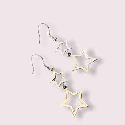New! Double star drop earrings