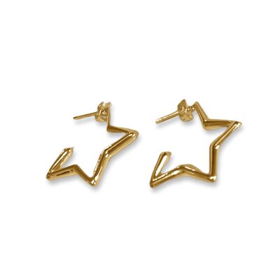 Hollow Star Stud Earring in Gold
