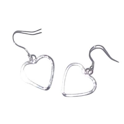 Hollow Heart Earring in Silver