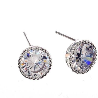 Diamante and Silver Stud Earring ER034