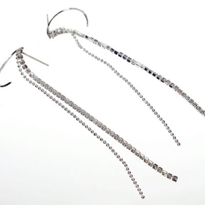 Diamante Long Tassel Drop Earrings ER033