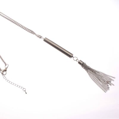 Long Pendant Necklace with Chain Tassel Nk242