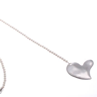 Long Lariat Pendant Necklace with large Abstract Heart NK247