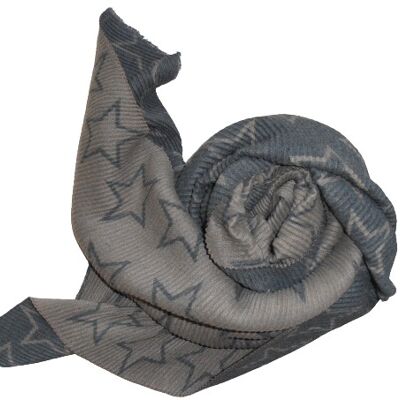 Super Waffle Scarf with Large Star S131Beige