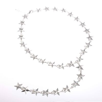 Silver Star Choker with Drop Stars NK301