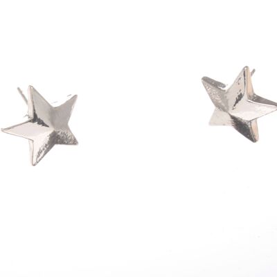 Bright Silver Star Stud Earrings ER087