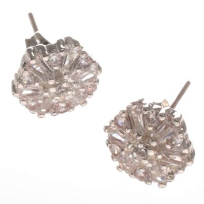 Swarovski Style Diamante Flower Stud Earrings ER092