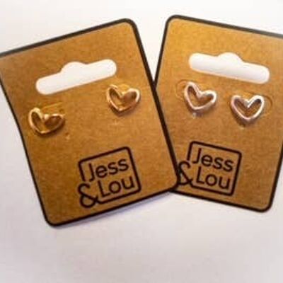 Hollow Heart Stud Earring