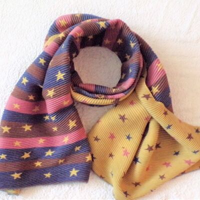 Super Waffle Scarf Star and Stripe Pink & Multi S124M