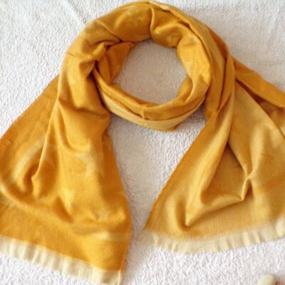 Super Soft Smooth Scarf Mustard with White Stars  S129Y