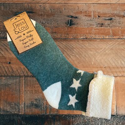Cosy Cuff Socks with Large Border Star S108