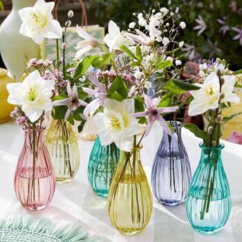 Vases à bourgeons en verre colorés pour fleurs, fête des mères - 15 ensembles 7