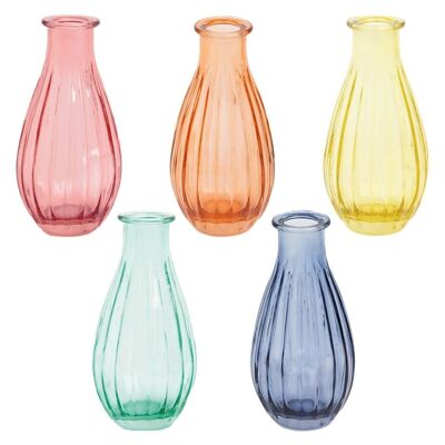 Bunte Glasknospenvasen für Blumen, Muttertag – 15er-Set