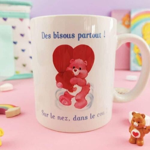 Mug Bisounours  - Des bisous partout ! Sur le nez, dans le cou !