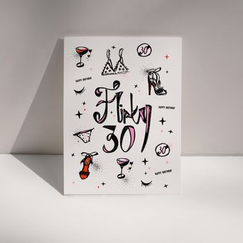 "Flirty 30" - Luxe and lovely birthday card. Joyeux Anniversaire, Carte D'anniversaire 2