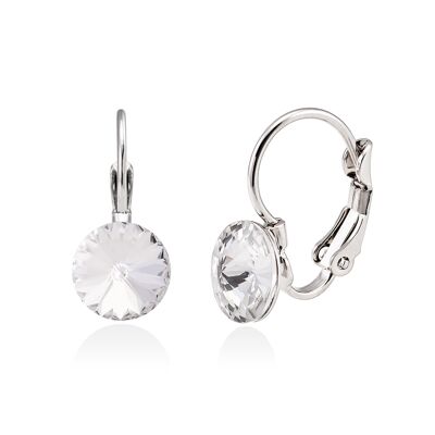 Crystal drop earrings, color clear crystal