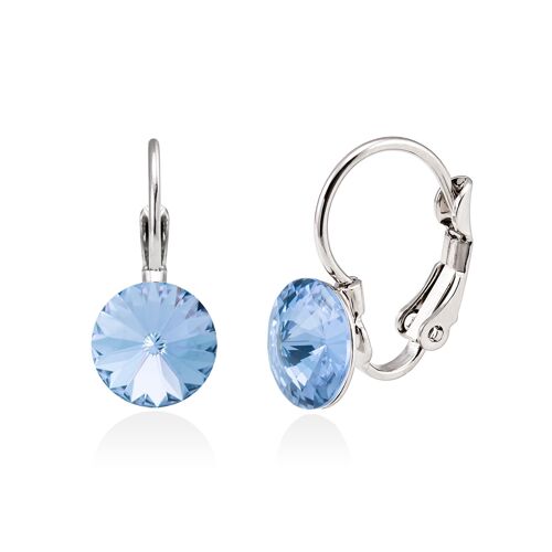Crystal drop earrings, color light blue
