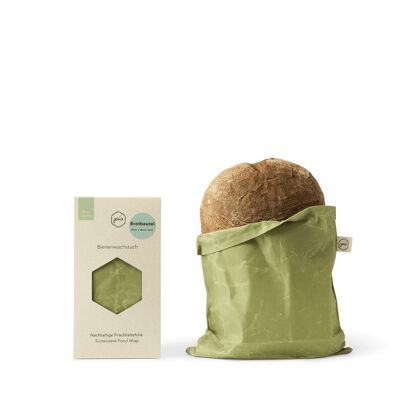 Organic beeswax bread bag - olive green