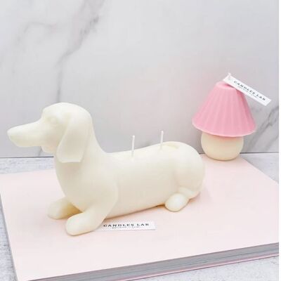 Candles Lab - Handgefertigte Dackelkerze aus Sojawachs. Dackel Hund. Geschenk zum Valentinstag. Muttertag. Haustiergeschenk, Tier, Hundegeschenk, süßes, veganes Geschenk. Jubiläum