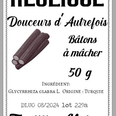 Liquorice whole sticks 18 cm | resale bag 50g