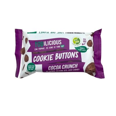 Galletas Low FODMAP, Veganas, Sin Gluten - Fodilicious Cookie Buttons - Cocoa Crunch 30g