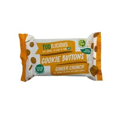 FODMAP-arme, vegane, glutenfreie Kekse - Fodilicious Cookie Buttons - Ginger Crunch - 30g