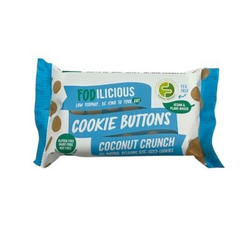 Low FODMAP, Vegan, Gluten Free Cookies - Fodilicious Cookie Buttons - Coconut Crunch  - 30g