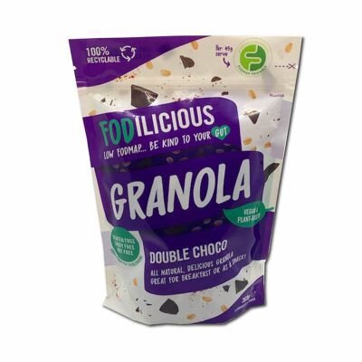 Low FODMAP, Vegan, Gluten free Granola - Fodilicious - Double Choco - 360g