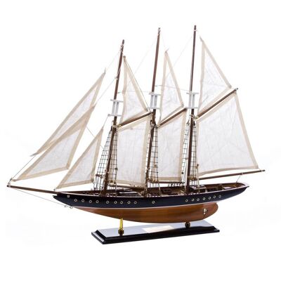 Wooden Sailing Yacht Ship Model Atlantic Nautical Decor
