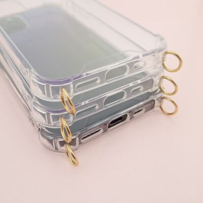 Set de fundas iPhone serie 14 para móvil cadenas I anillos oro (12 piezas)