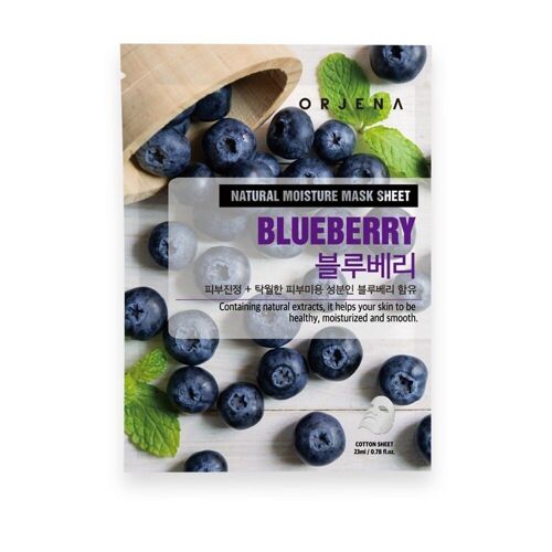 ORJENA Natural Moisture Blueberry Mask Sheet / Mascarilla Arándanos 23ml