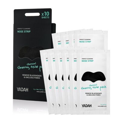 Yadah - Tiras Limpiadoras para nariz con Carbón / Charcoal Cleansing Nose Pack 10uds