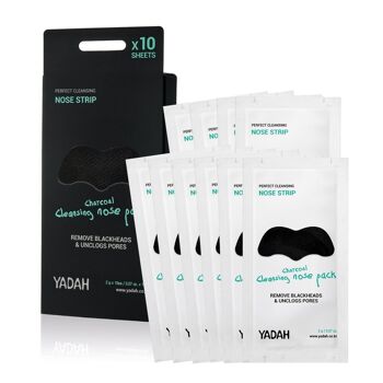 Yadah - Tiras Limpiadoras para nariz con Carbón / Charcoal Cleansing Nose Pack 10uds 1